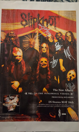 Slipknot signed poster joey - signed,